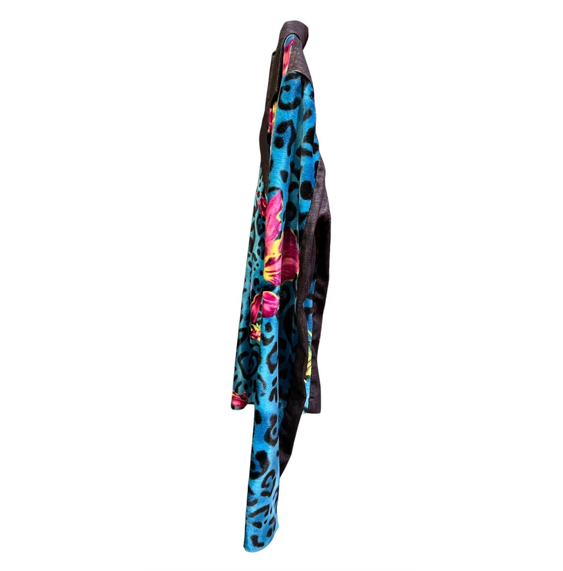 Multicolor Denim and Suede Jacket with Versace Prints