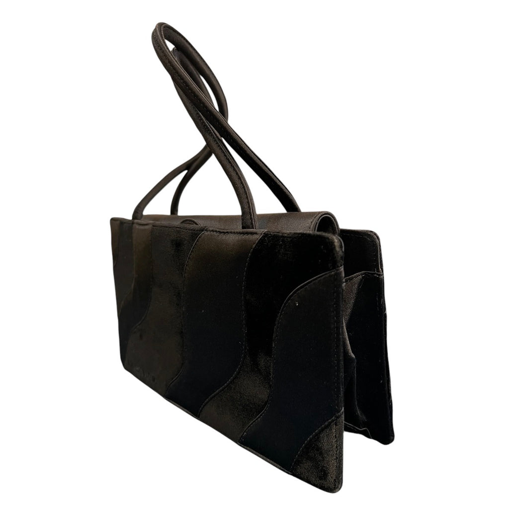Bottega Venetta Mini Handbag in Black Velvet and Satin