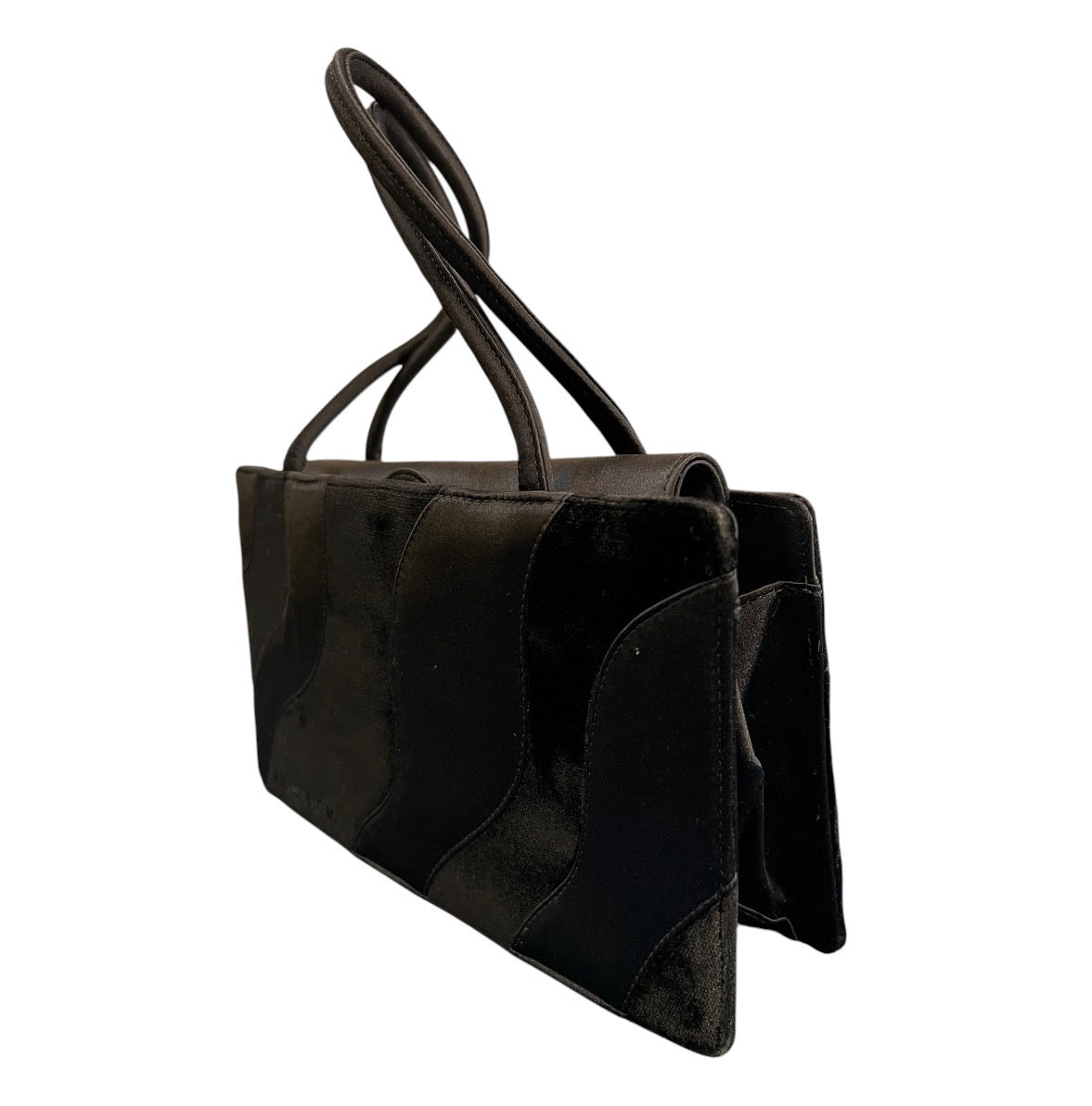 Bottega Venetta Mini Handbag in Black Velvet and Satin