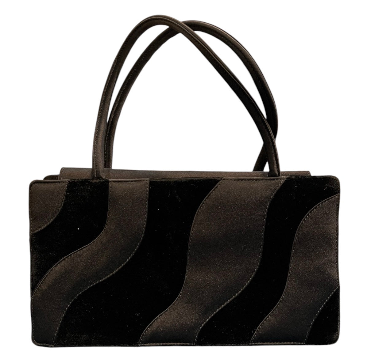Bottega Venetta Mini Handbag in Black Velvet and Satin