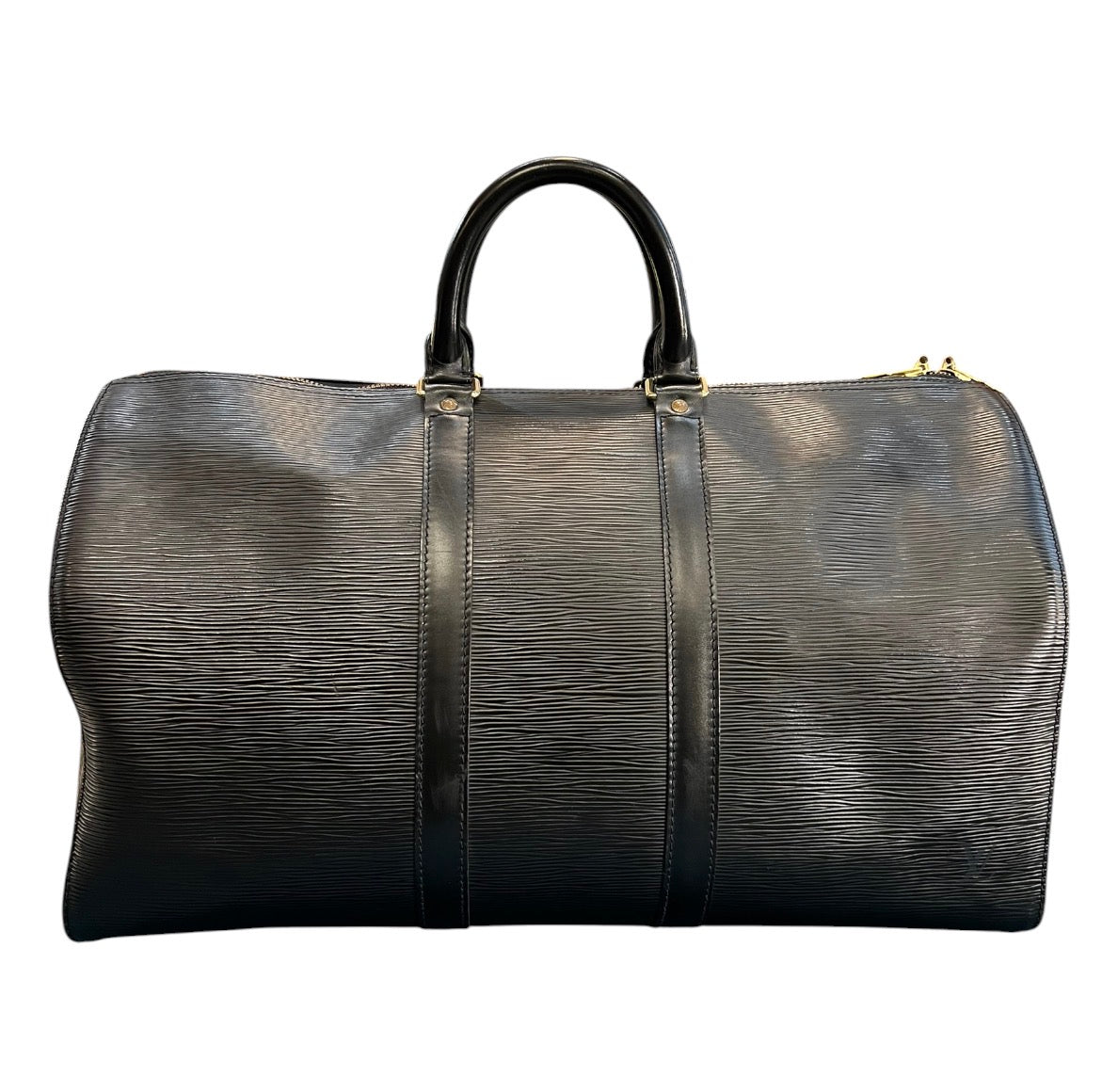 1997 Louis Vuitton Black Epi Leather Keepall 45 Travel Bag