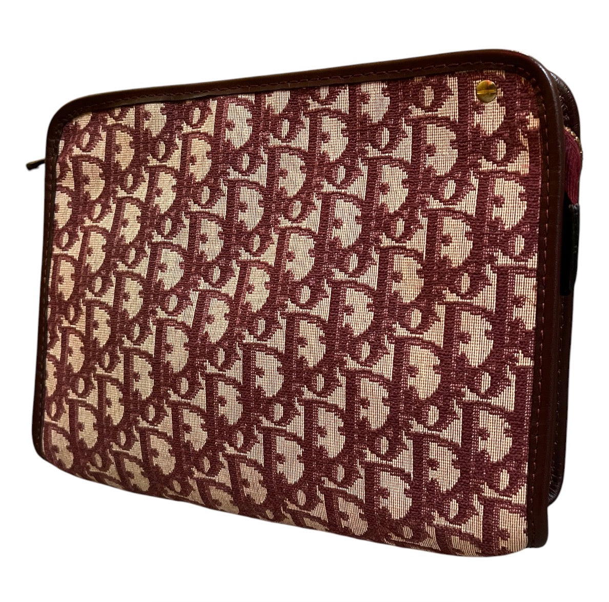 Dior Pink Monogram Leather Clutch