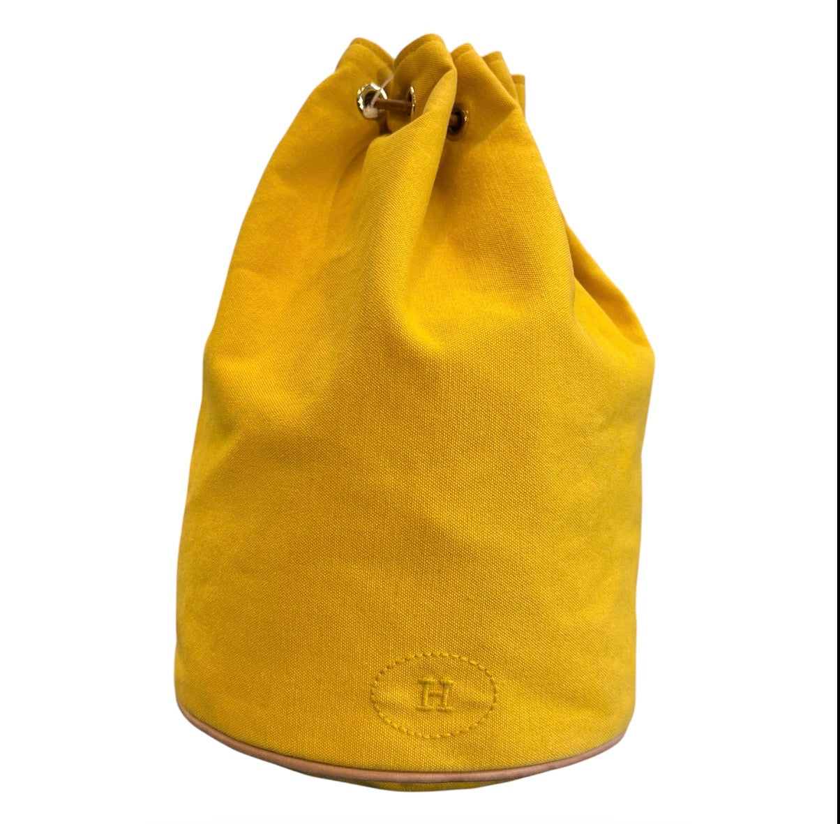 Hermès Polochon Mimile Yellow Canvas Backpack