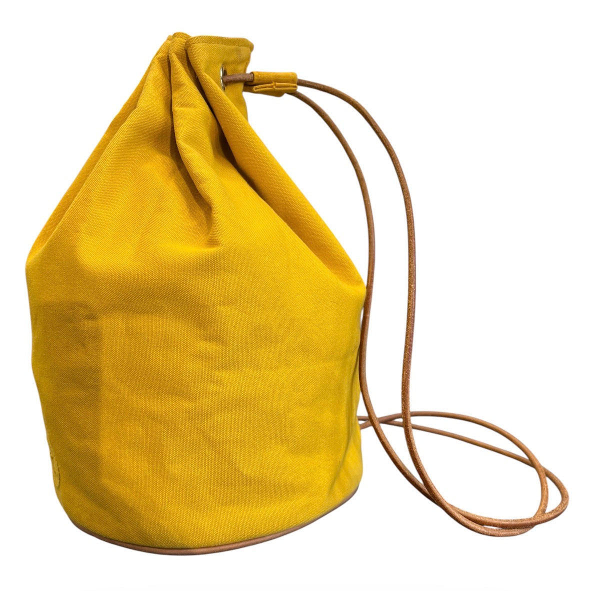 Hermès Polochon Mimile Yellow Canvas Backpack