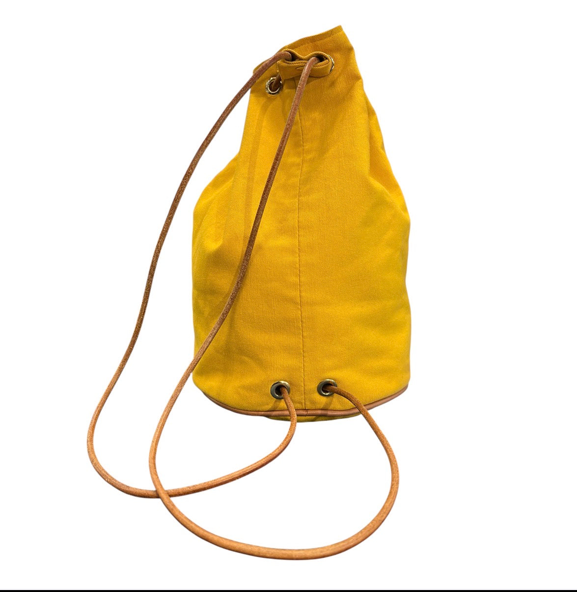 Hermès Polochon Mimile Yellow Canvas Backpack