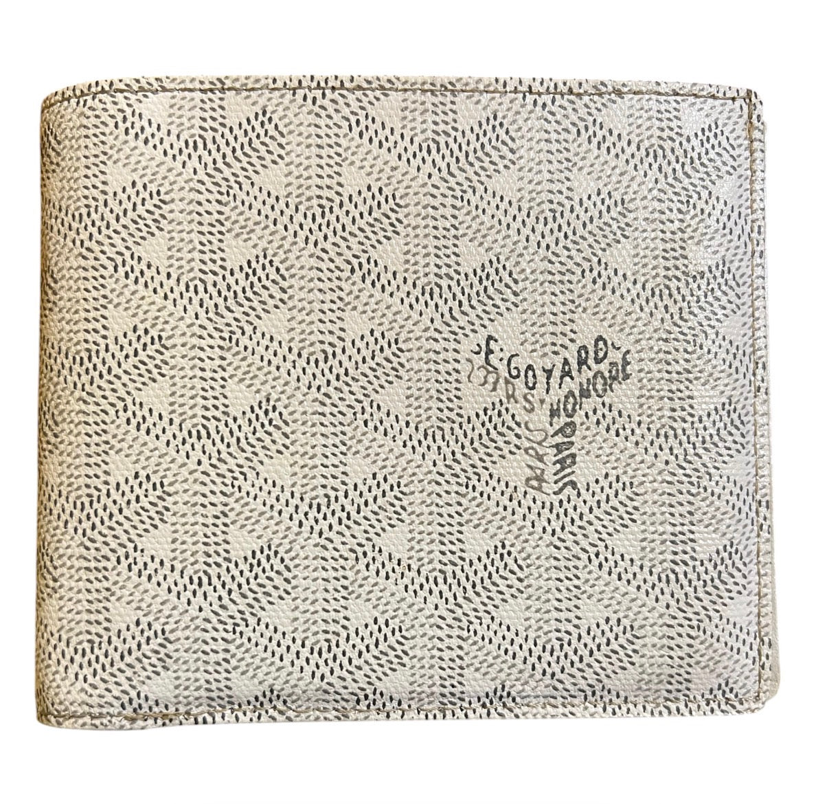 2007 Goyard Wallet in Monogram Canvas and White Leather