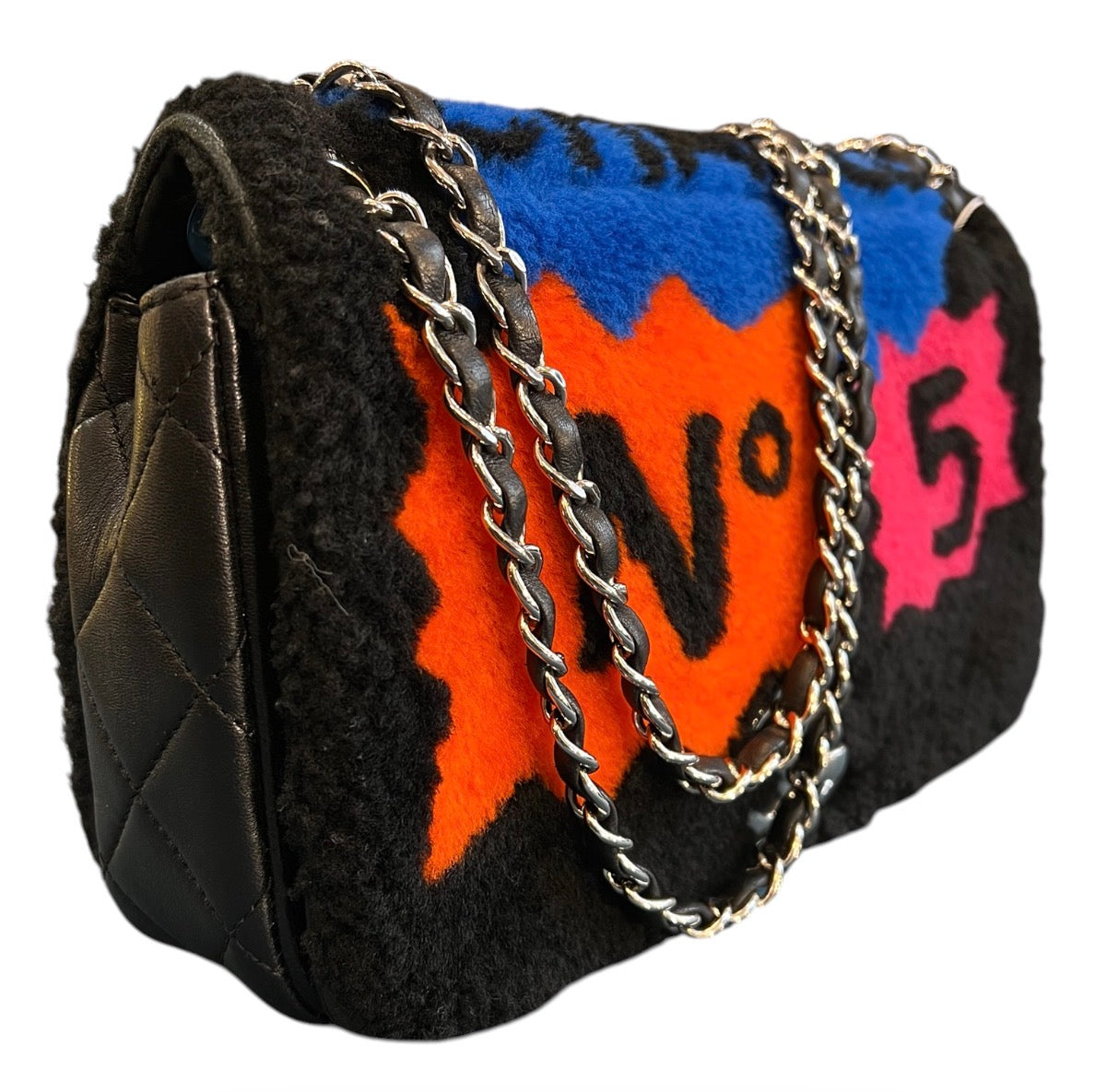 2014 Chanel No. 5 Pop Art flap bag in patchwork sheepskin and lambskin