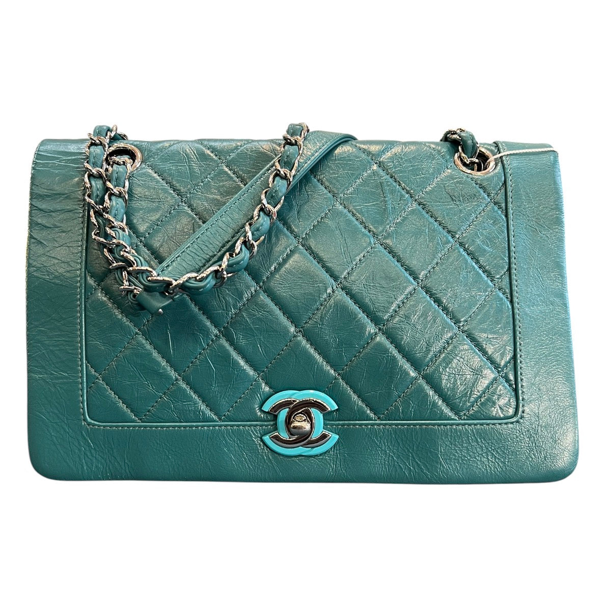 2018 Chanel Crumpled Calfskin Bi-Quilted Vintage Full Flap Handbag