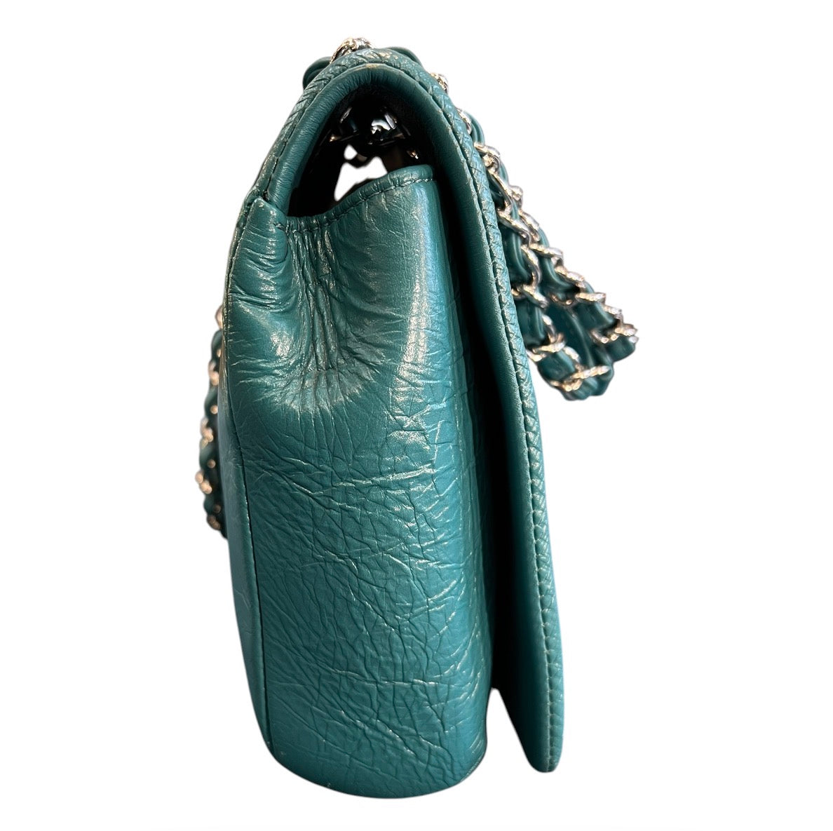 2018 Chanel Crumpled Calfskin Bi-Quilted Vintage Full Flap Handbag