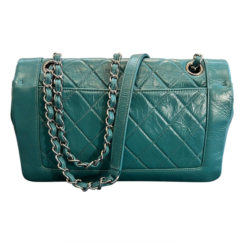 2018 Chanel Crumpled Calfskin Bi-Quilted Vintage Full Flap Handbag