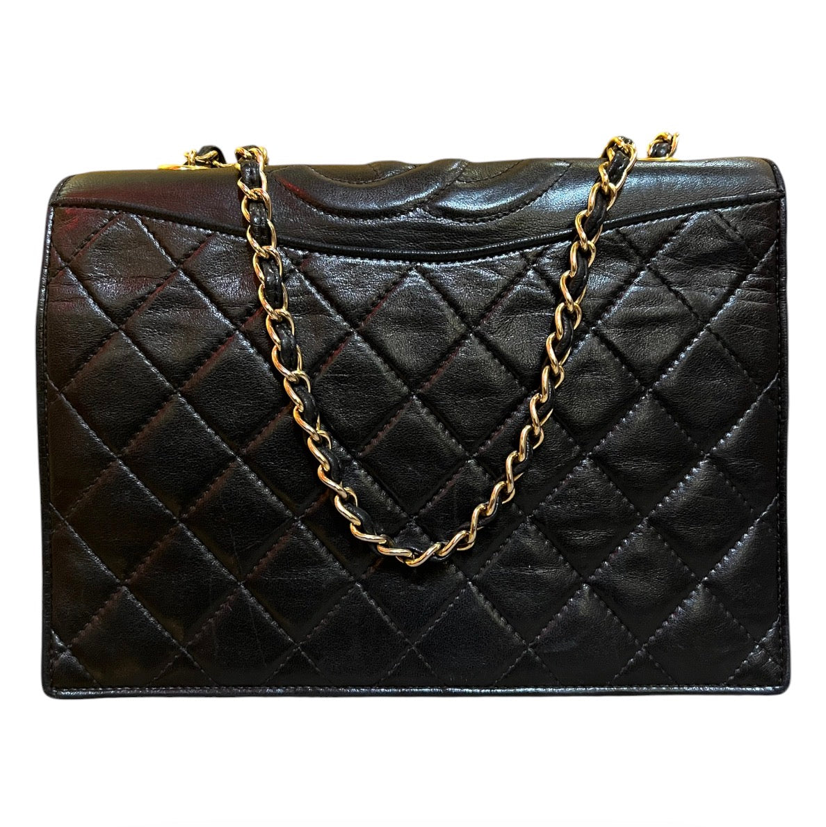 1989 Chanel CC Quilted Lambskin Full Flap Handbag