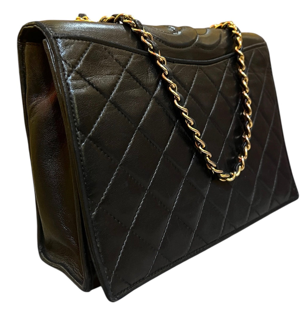 1989 Chanel CC Quilted Lambskin Full Flap Handbag