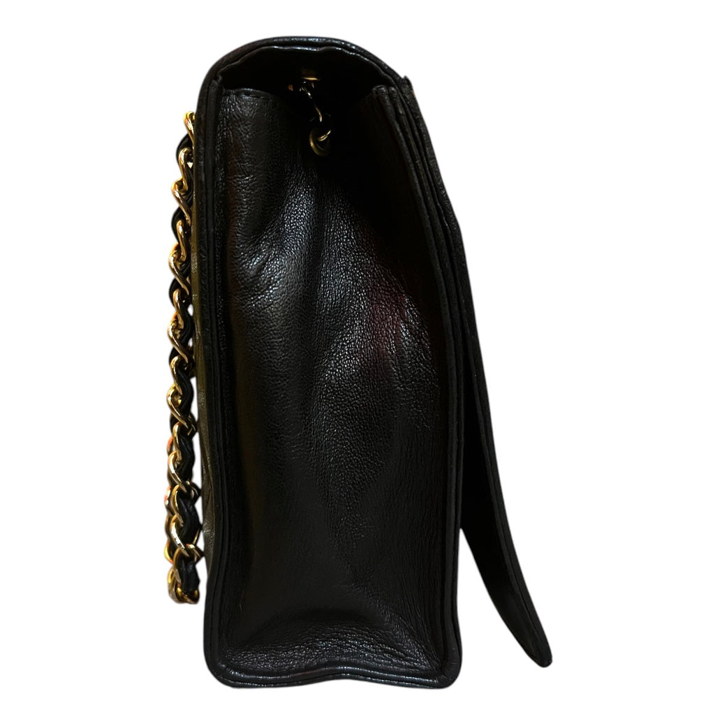 1989 Chanel CC Quilted Lambskin Full Flap Handbag