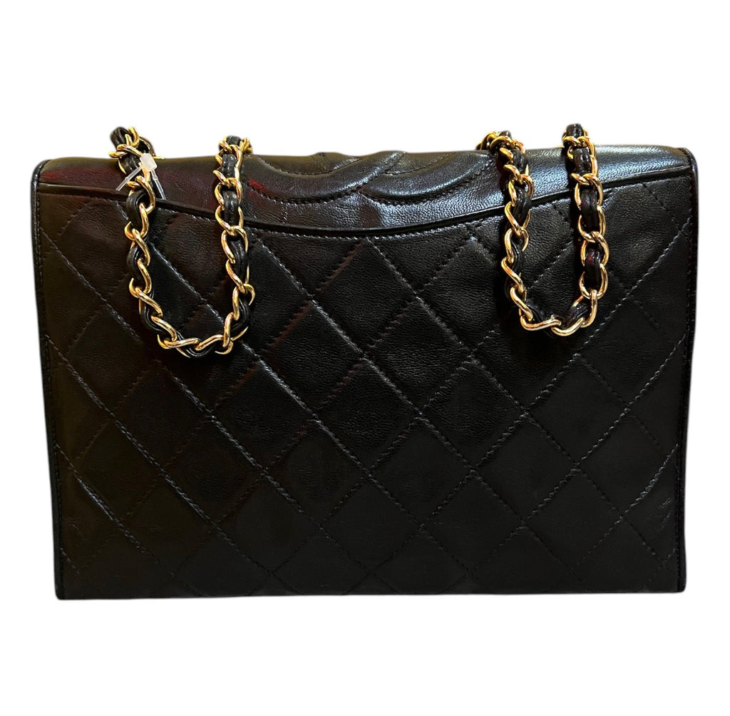 1989 Chanel CC Quilted Lambskin Full Flap Handbag
