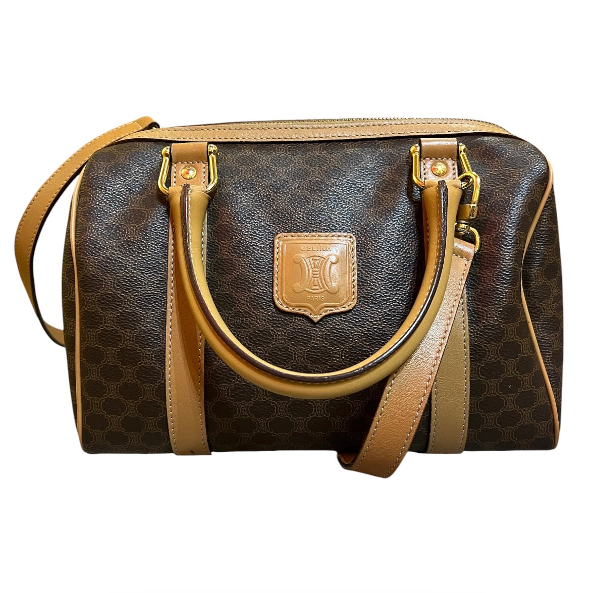 Céline Paris Macadam Coated Canvas Satchel