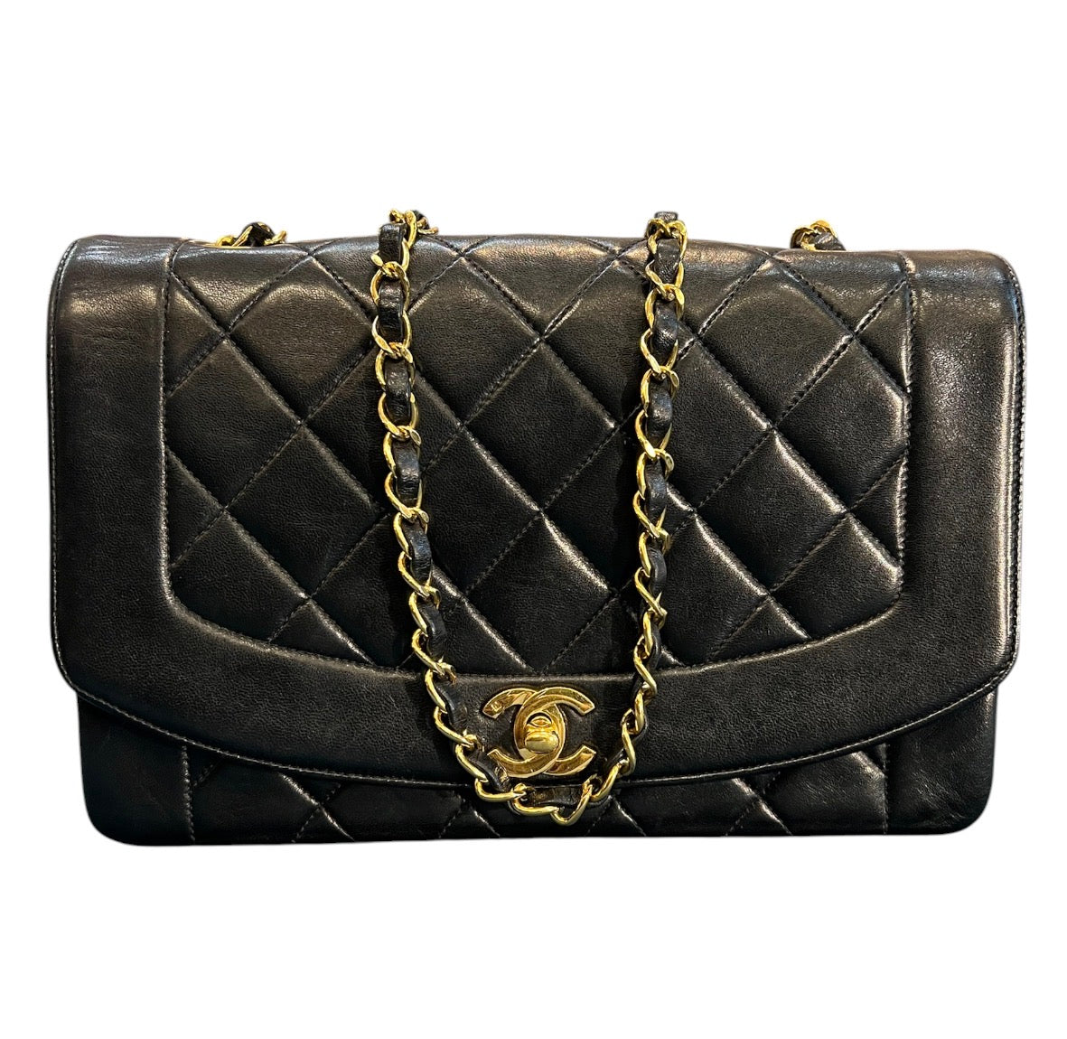 1991 Chanel Medium Lambskin Diana Flap Shoulder Bag
