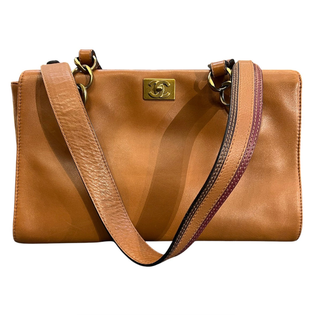 2002 Chanel CC Soft Calfskin Turnlock Shoulder Bag