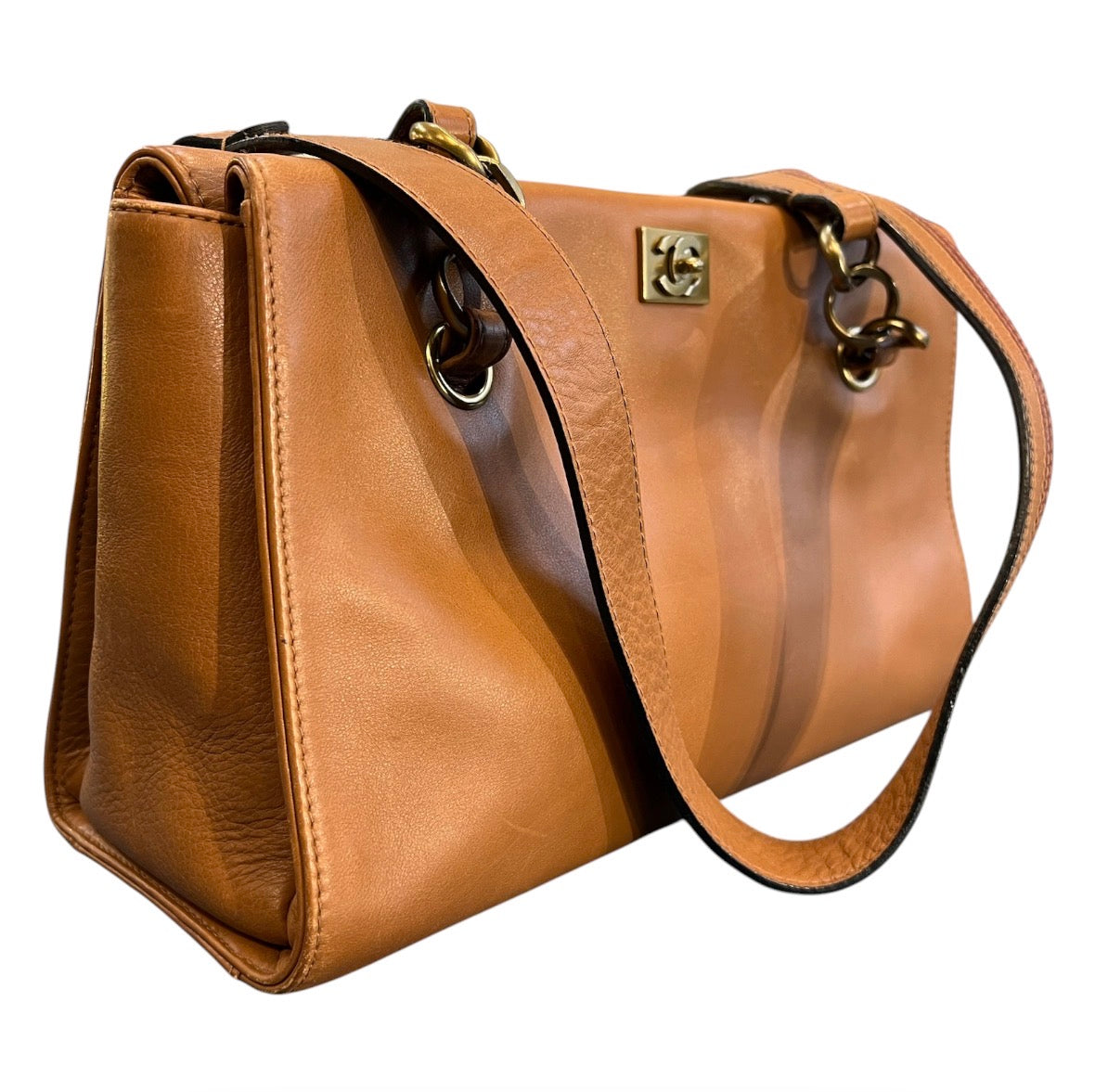 2002 Chanel CC Soft Calfskin Turnlock Shoulder Bag
