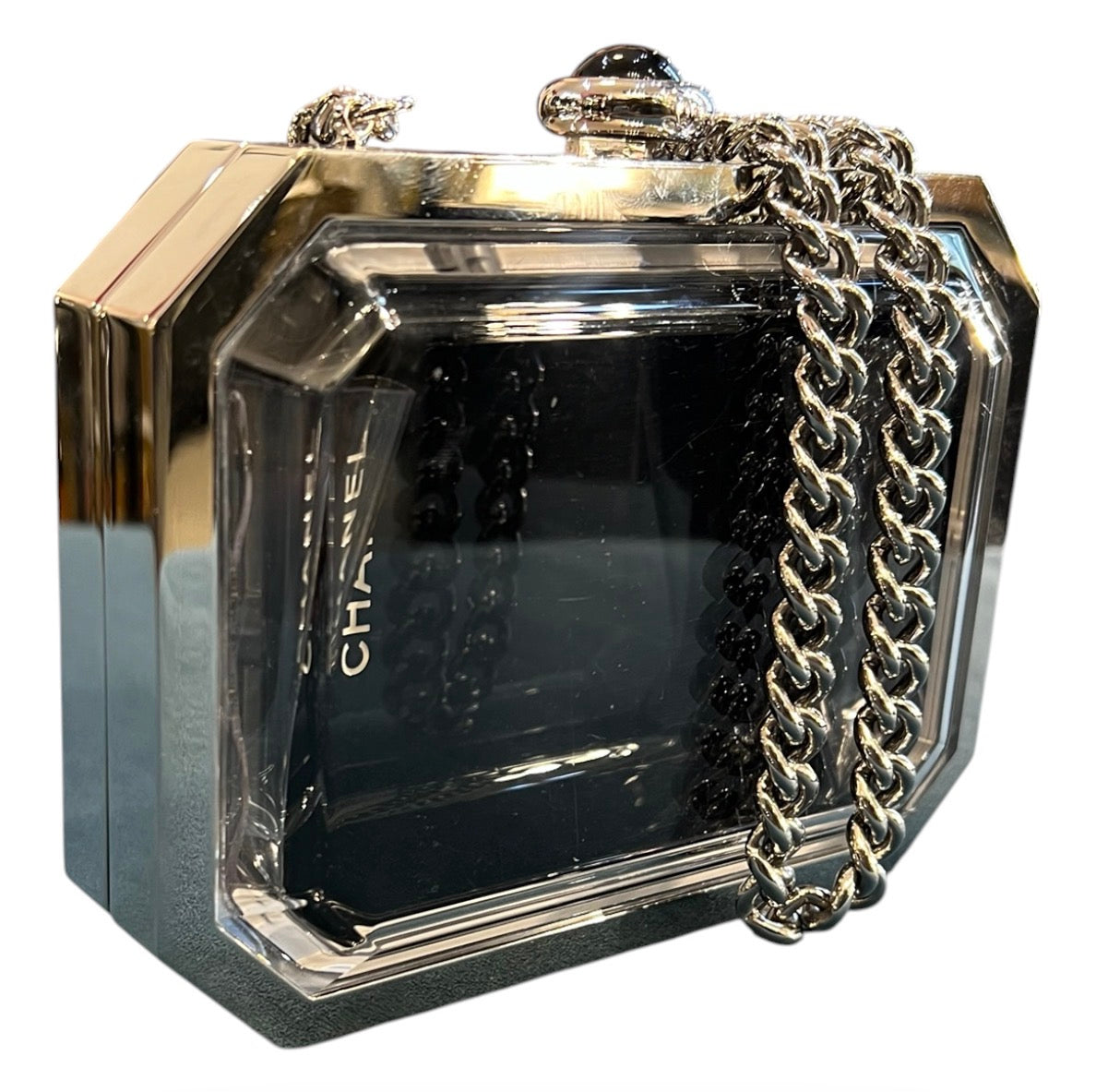 Chanel Metal Acrylic Premiere Clutch Bag with Shoulder Chain