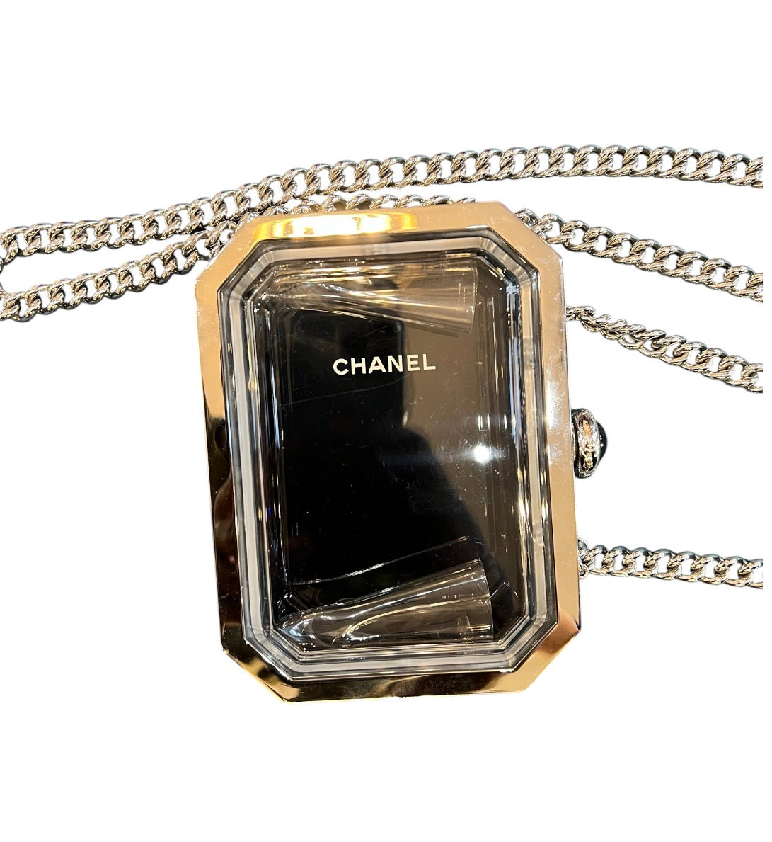 Chanel Metal Acrylic Premiere Clutch Bag with Shoulder Chain