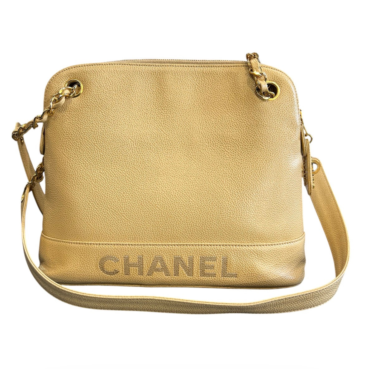1996 Chanel Caviar Logo Chain Shoulder Bag