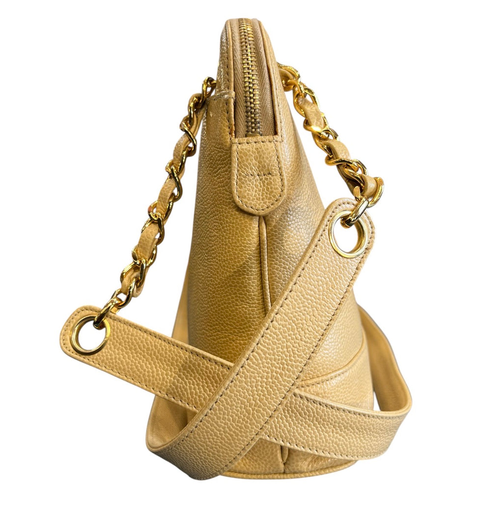 1996 Chanel Caviar Logo Chain Shoulder Bag