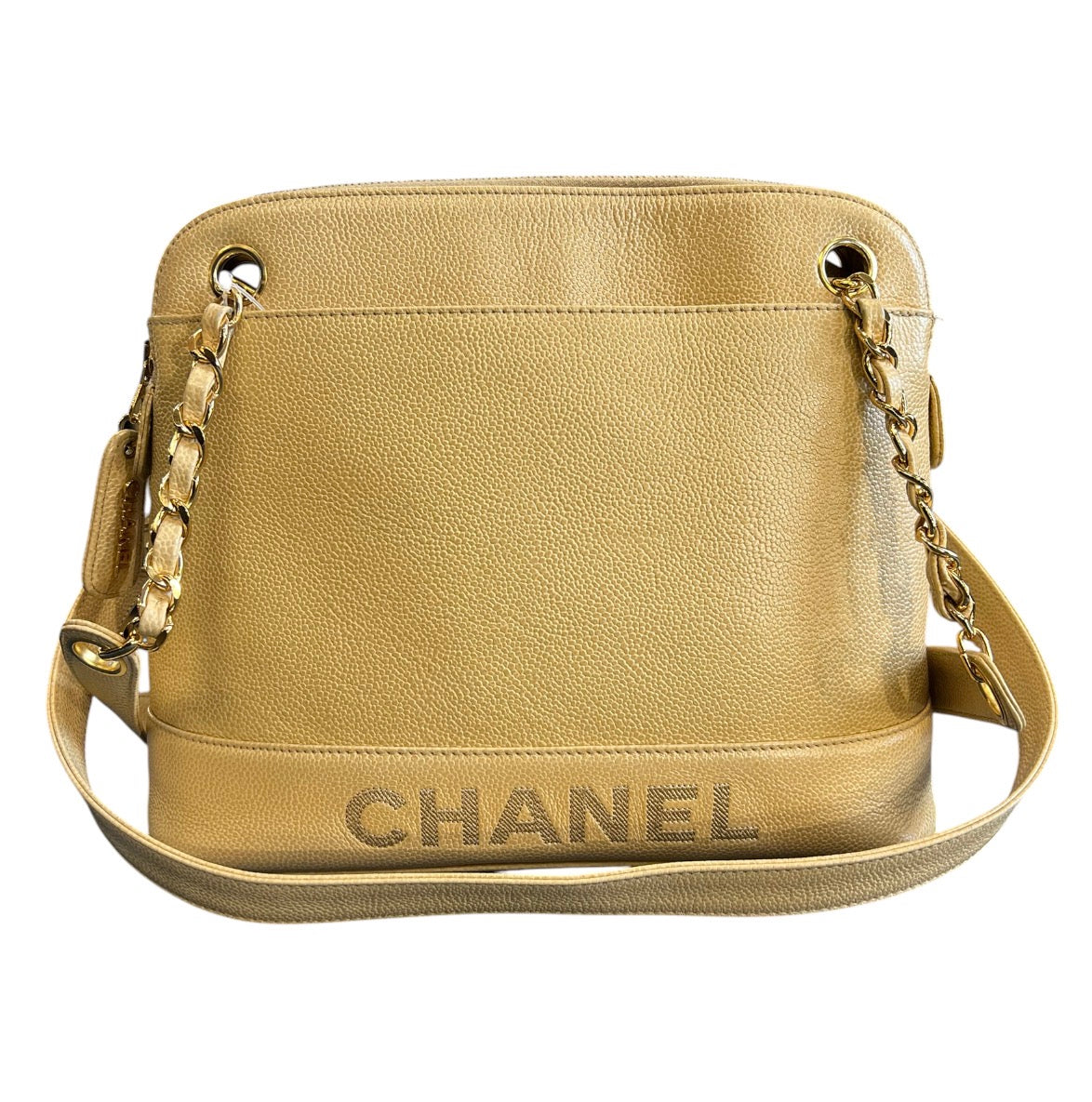 1996 Chanel Caviar Logo Chain Shoulder Bag