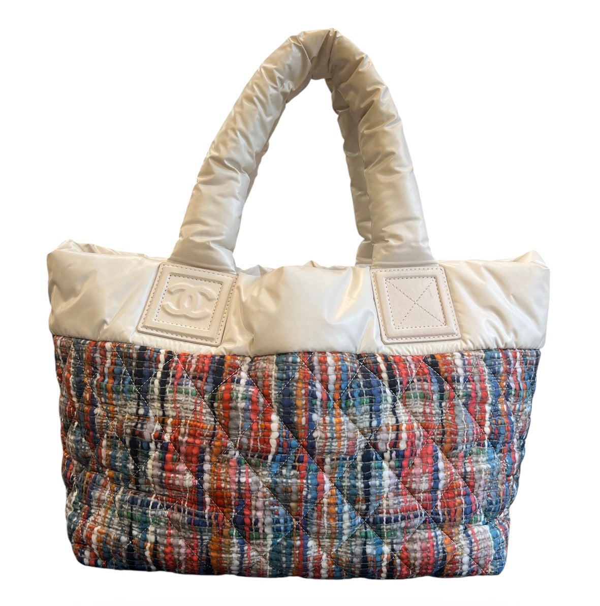 2014 Chanel Handbag in Multicolor and White Nylon