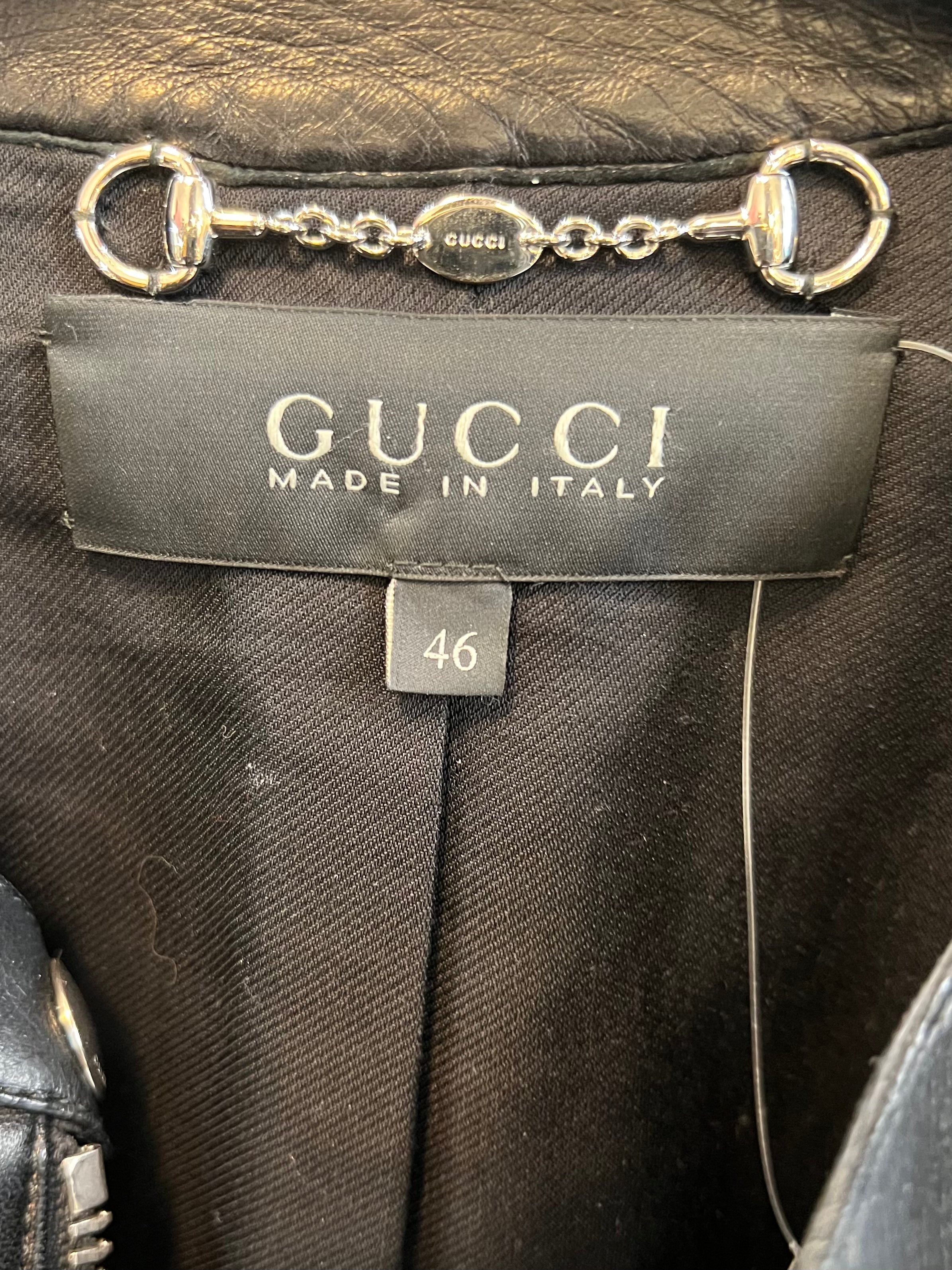 Gucci Black Leather Biker Jacket