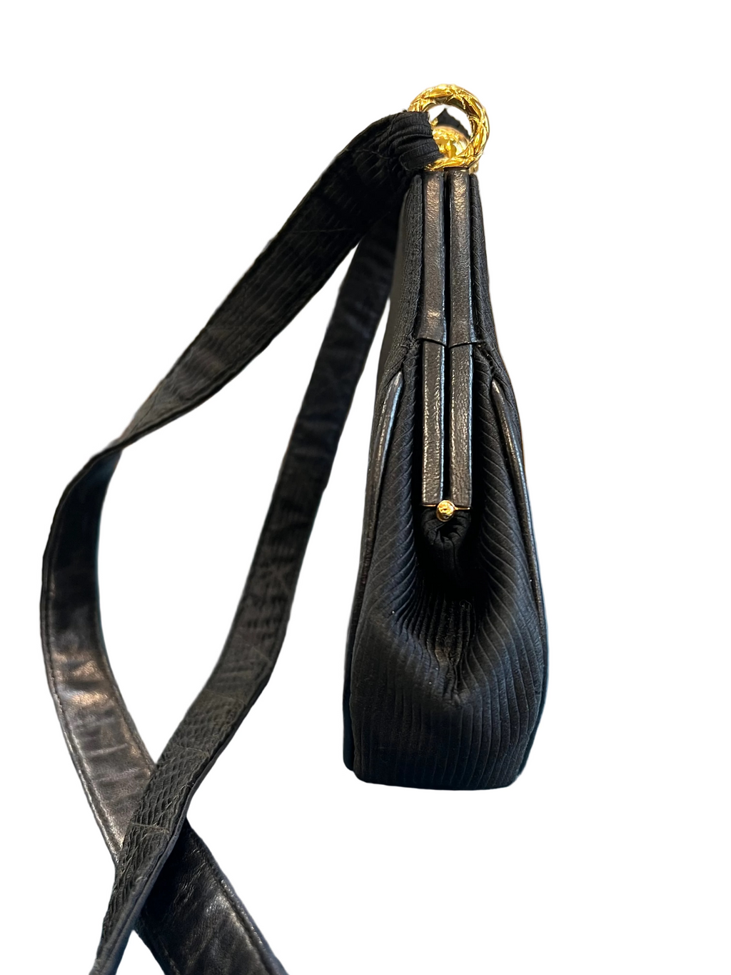 1992 Chanel CC Nylon Diamond Stitch Kiss Lock Crossbody Bag