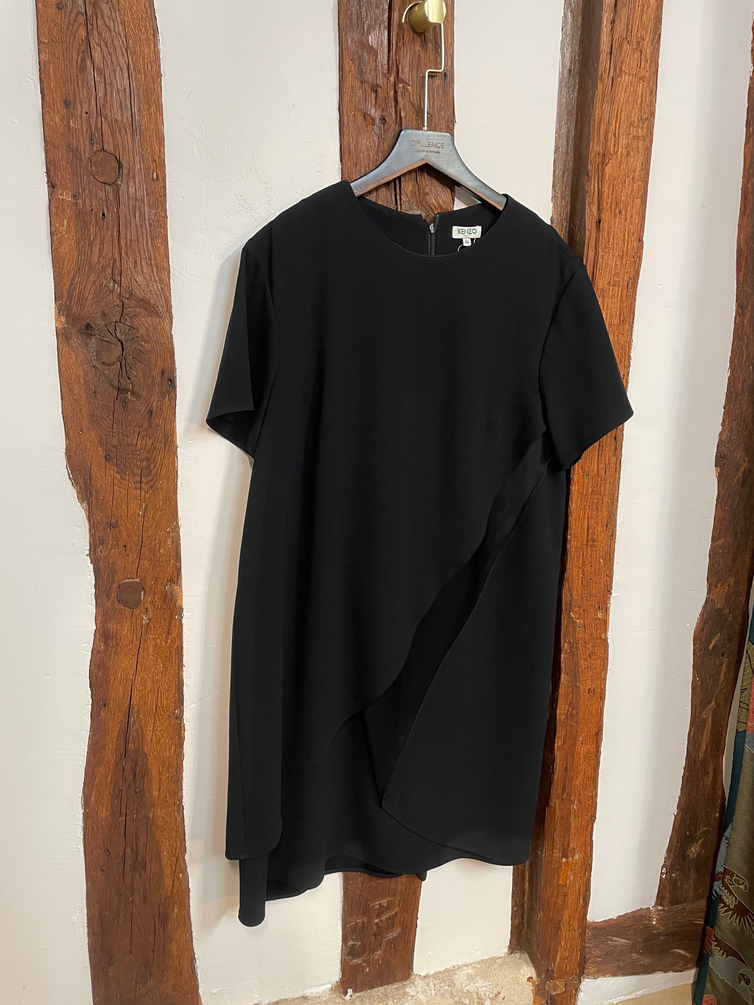 Kenzo Paris Black Asymmetric Dress – Size 46