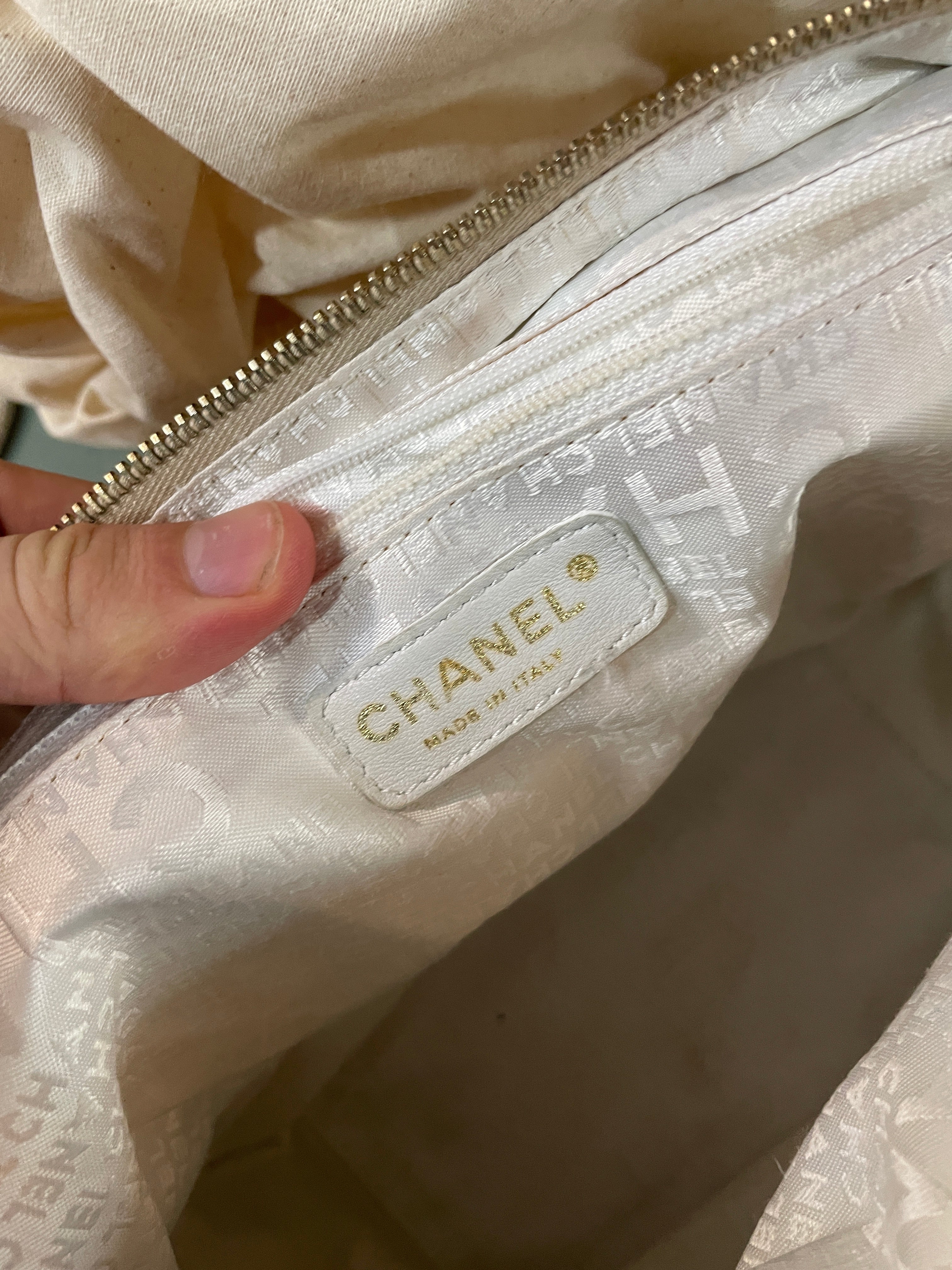 Chanel Canvas Handbag with Contrast Handles
