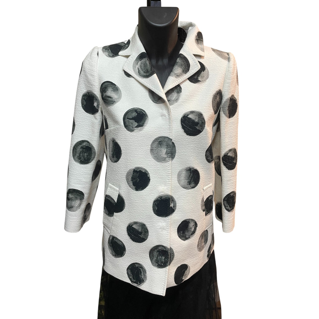 Dolce & Gabbana Polka Dot Cotton Jacket – White & Black
