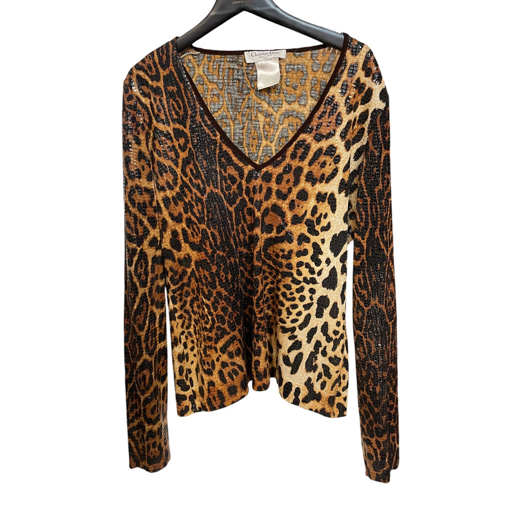 Christian Dior Boutique Leopard Print Top – Brown & Black, Paris
