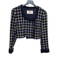 Courrèges Paris Cropped Check Jacket – Navy, Yellow & Grey