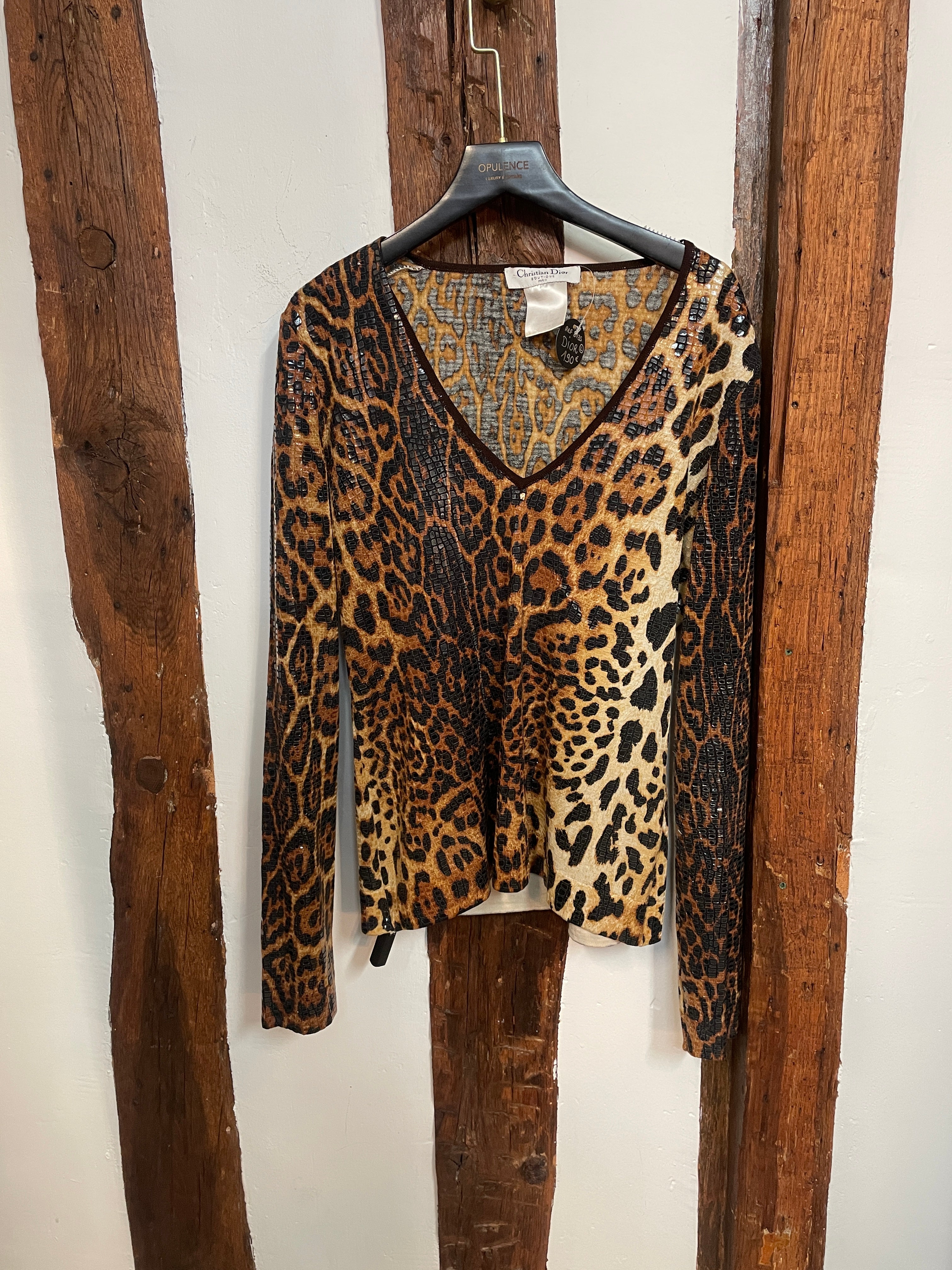 Christian Dior Boutique Leopard Print Top – Brown & Black, Paris