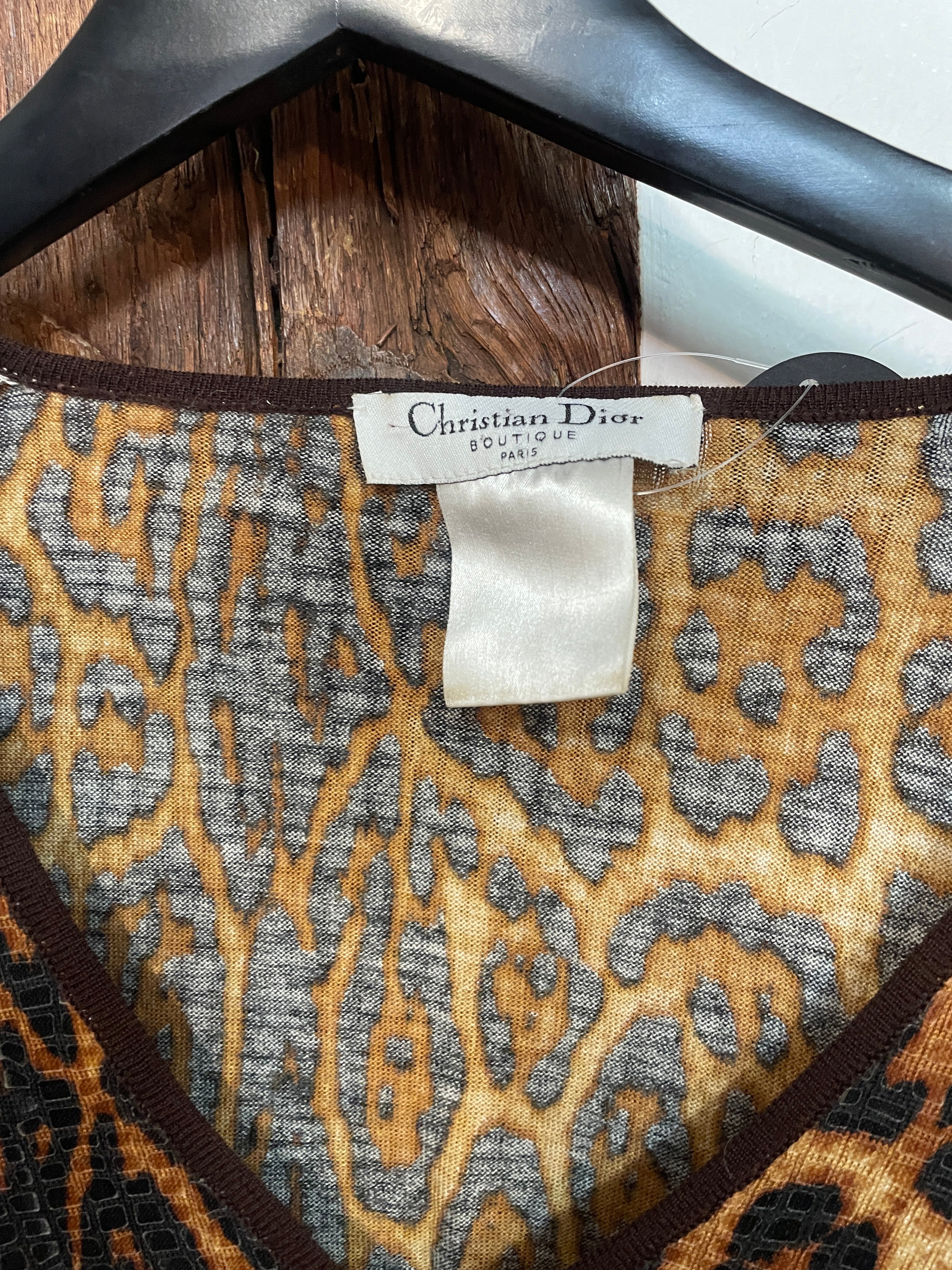 Christian Dior Boutique Leopard Print Top – Brown & Black, Paris