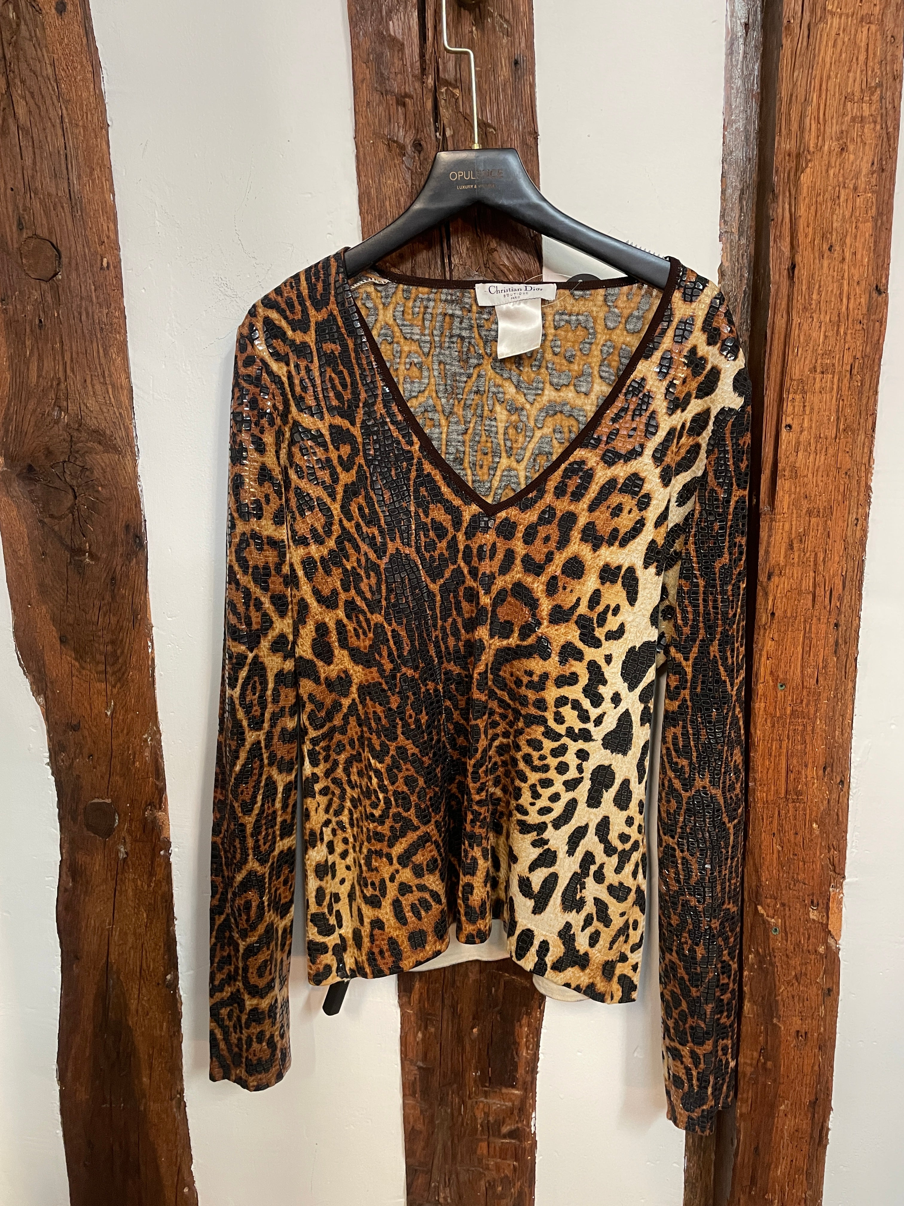 Christian Dior Boutique Leopard Print Top – Brown & Black, Paris