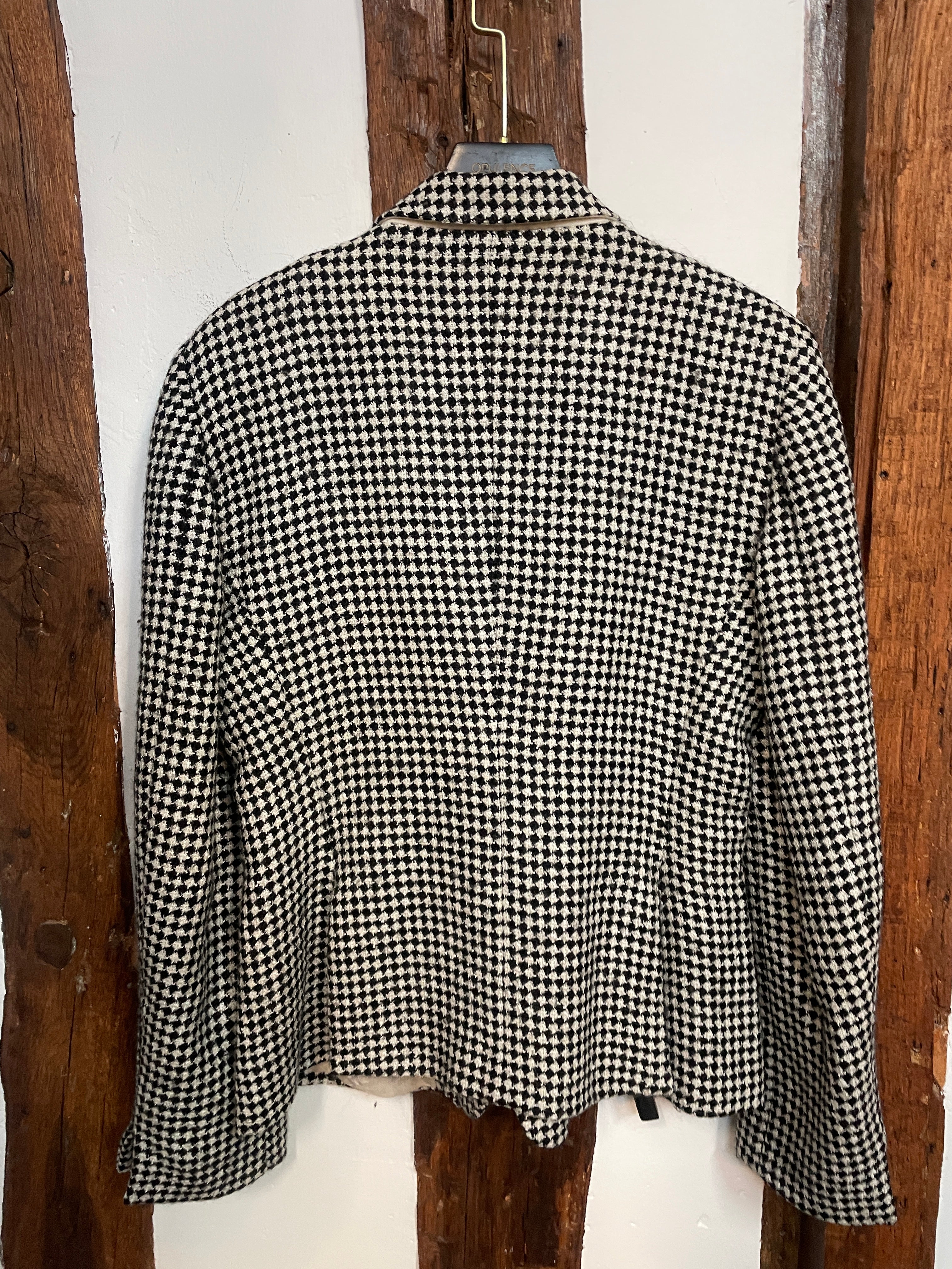 Cheap and Chic by Moschino Houndstooth Jacket – Black & White, Made in Italy