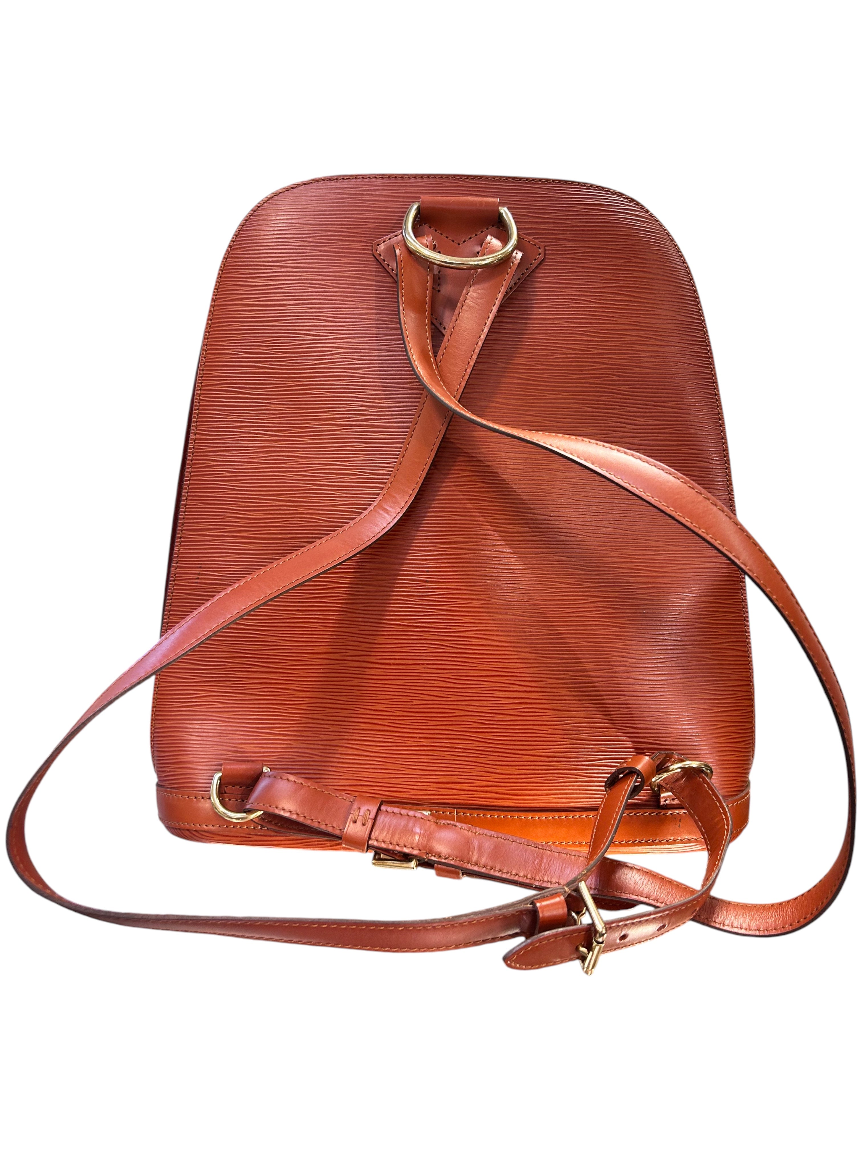 1996 Louis Vuitton Monogram Canvas Backpack Brown Epi Leather