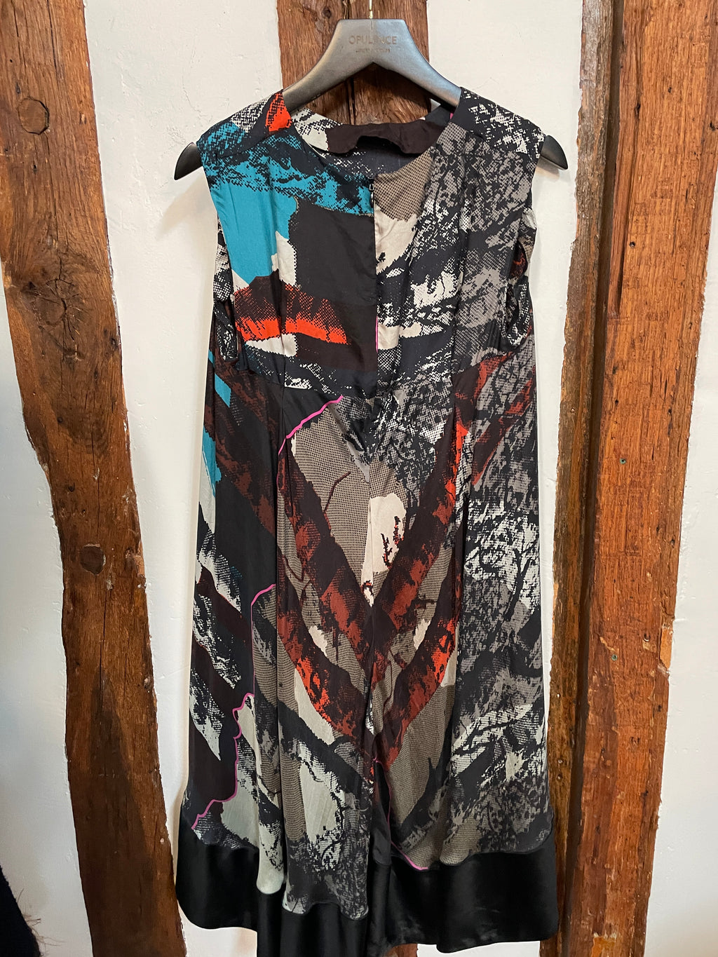 Balenciaga Paris Printed Silk Dress Abstract Graphic Sleeveless