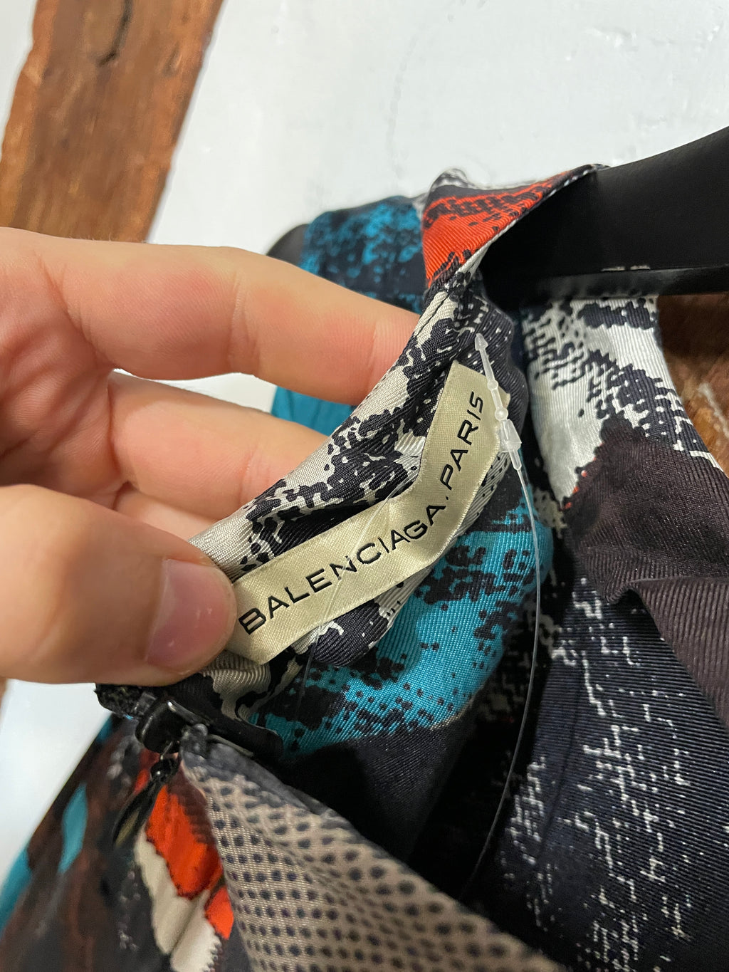 Balenciaga Paris Printed Silk Dress Abstract Graphic Sleeveless