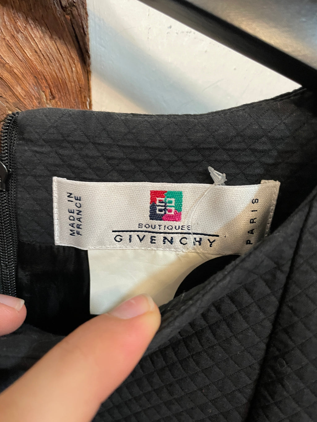 Givenchy Boutiques Black Textured Dress Minimal Structured Made in France