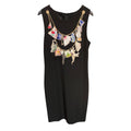 Boutique Moschino Black Sleeveless Dress Trompe L’Oeil Necklace Print