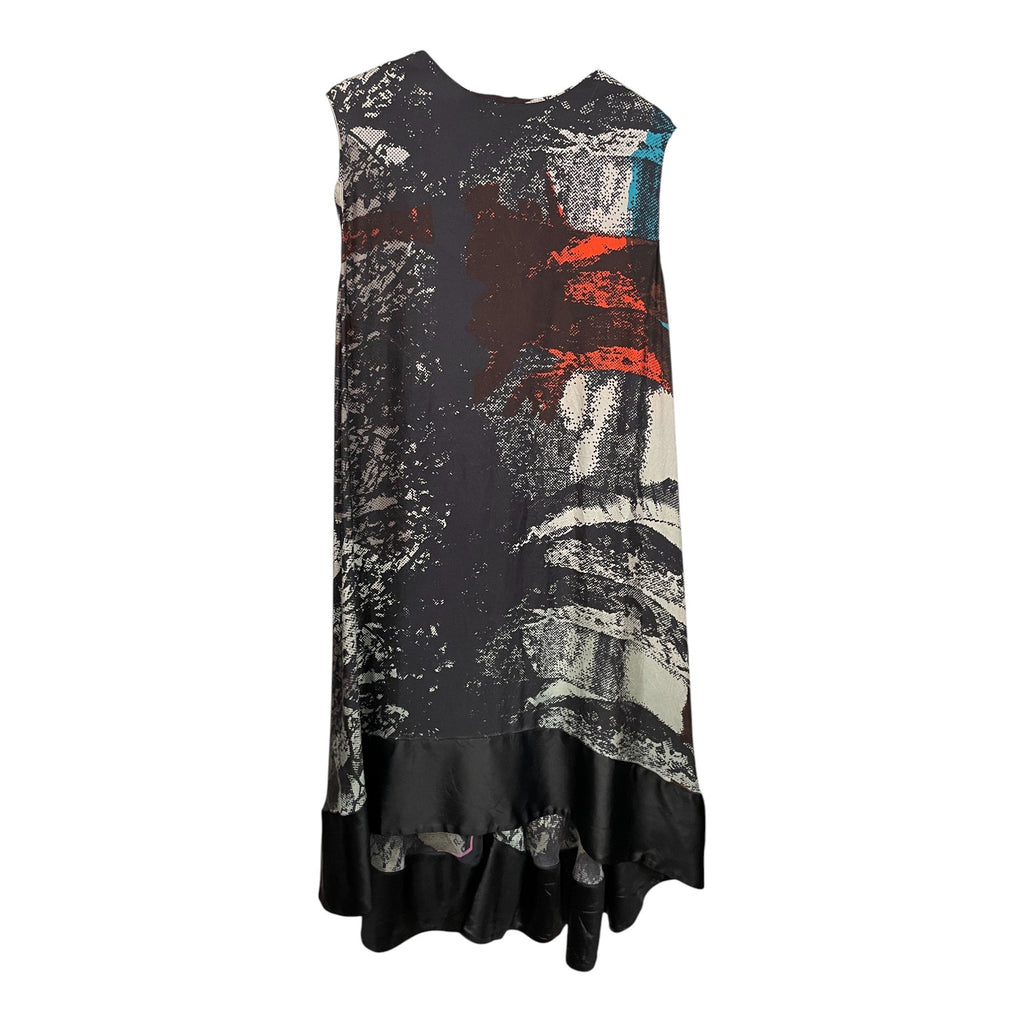 Balenciaga Paris Printed Silk Dress Abstract Graphic Sleeveless