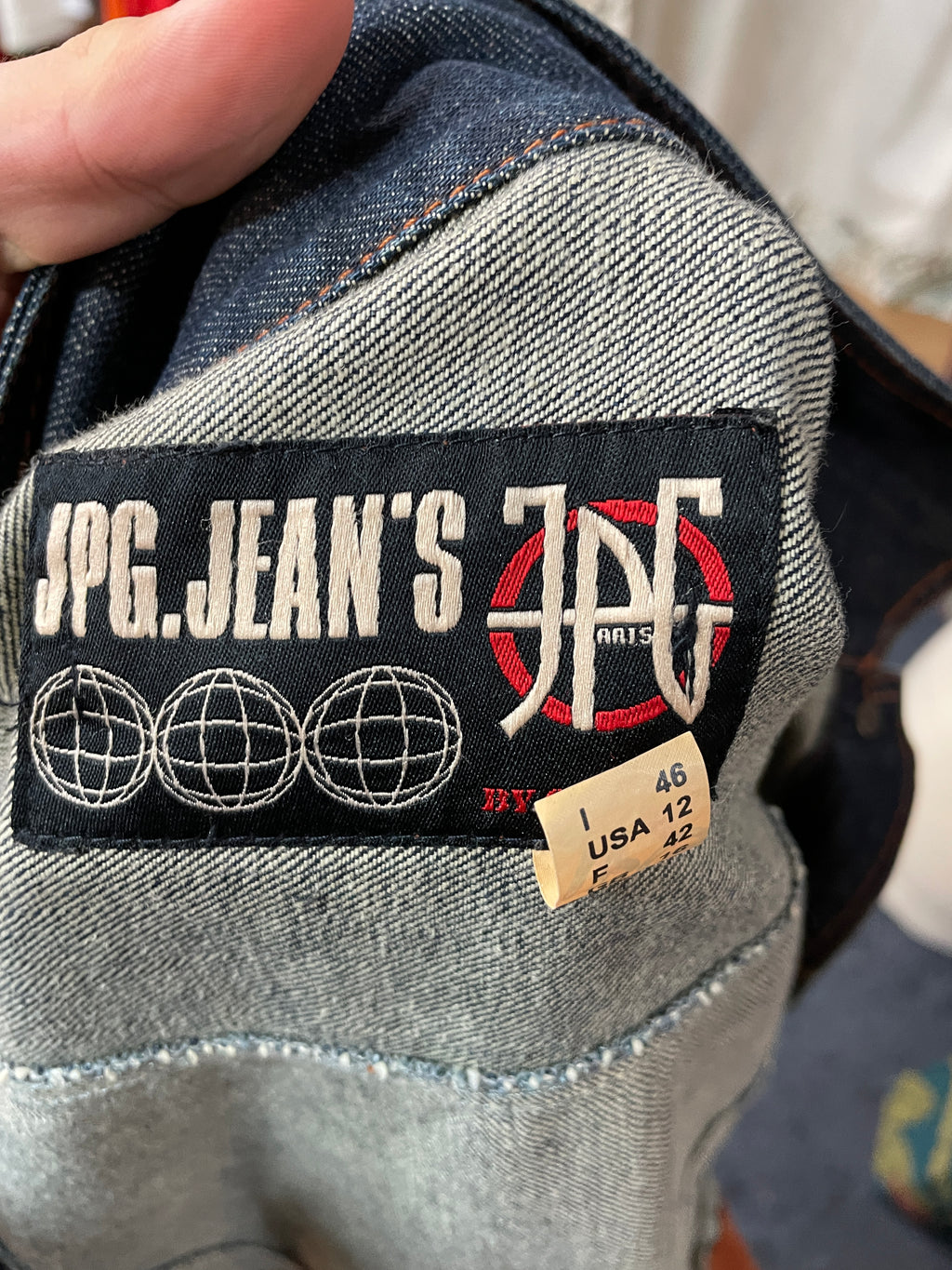 Vintage JPG Jean’s Denim Jacket Leather Trim