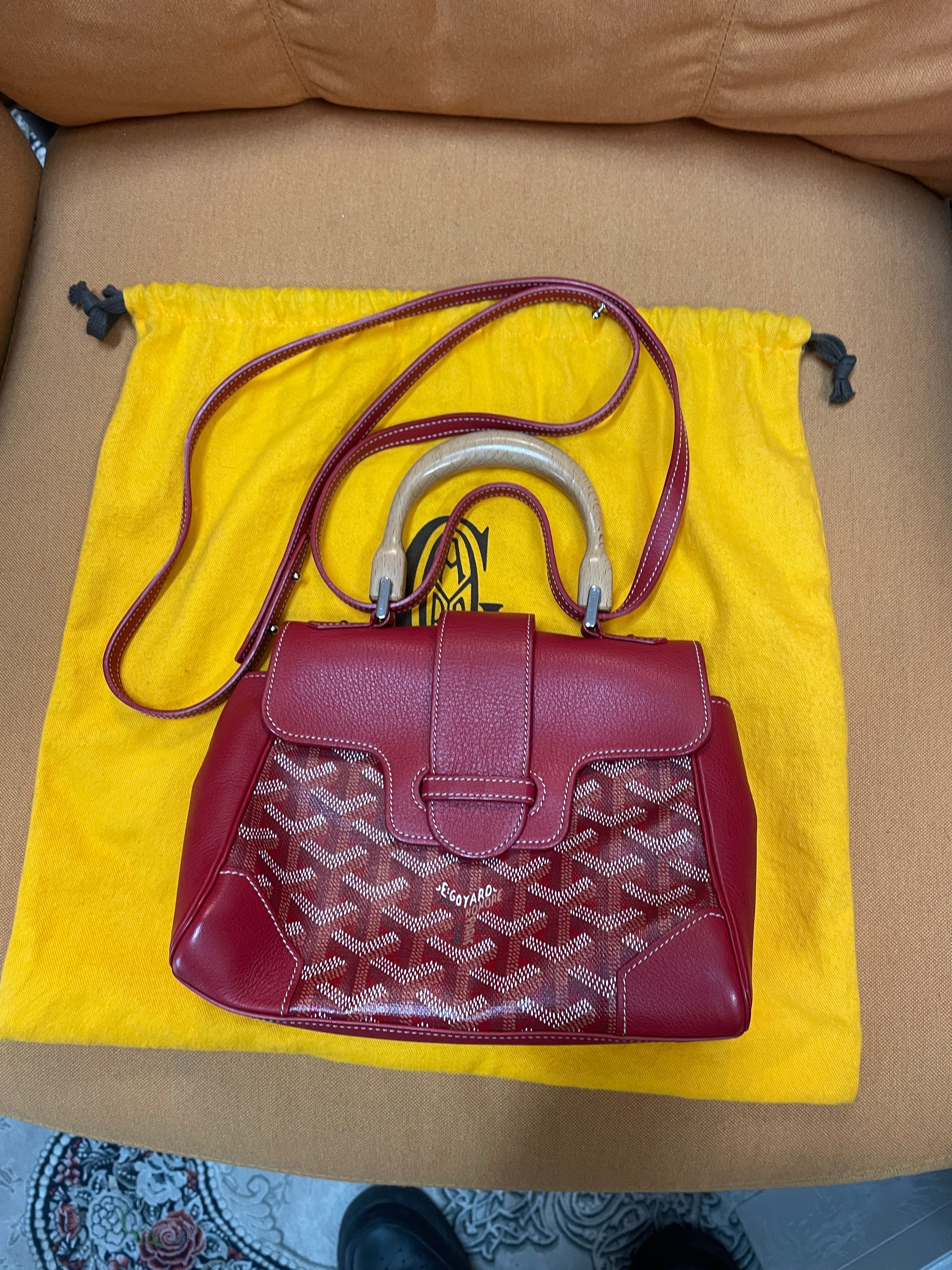 Goyard Mini Saigon Soft Red Leather & Goyardine Canvas
