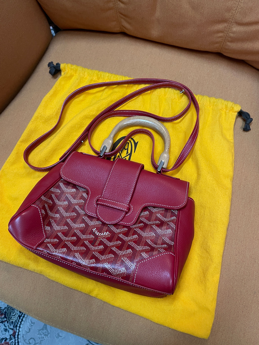 Goyard Mini Saigon Soft Red Leather & Goyardine Canvas