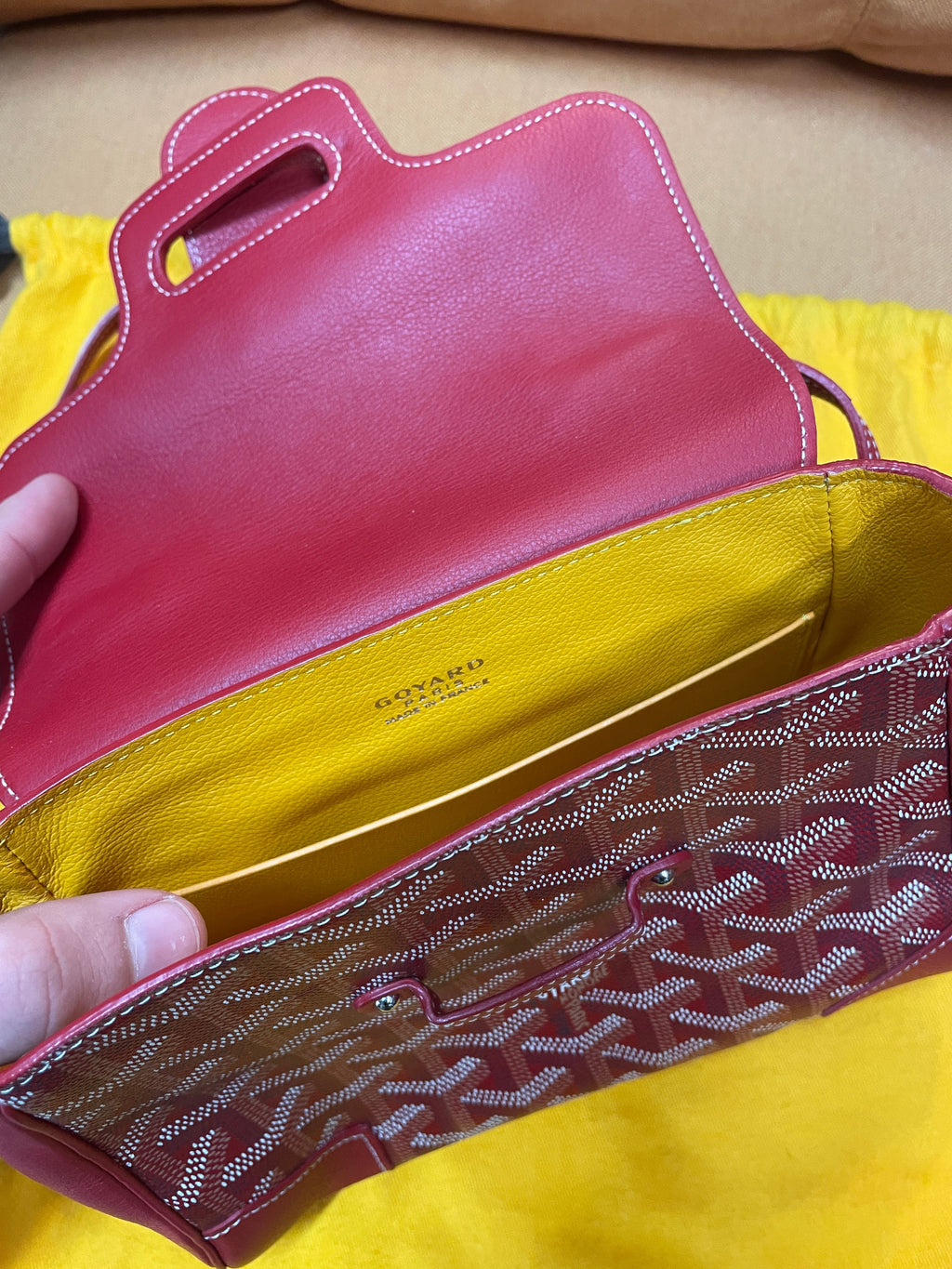 Goyard Mini Saigon Soft Red Leather & Goyardine Canvas