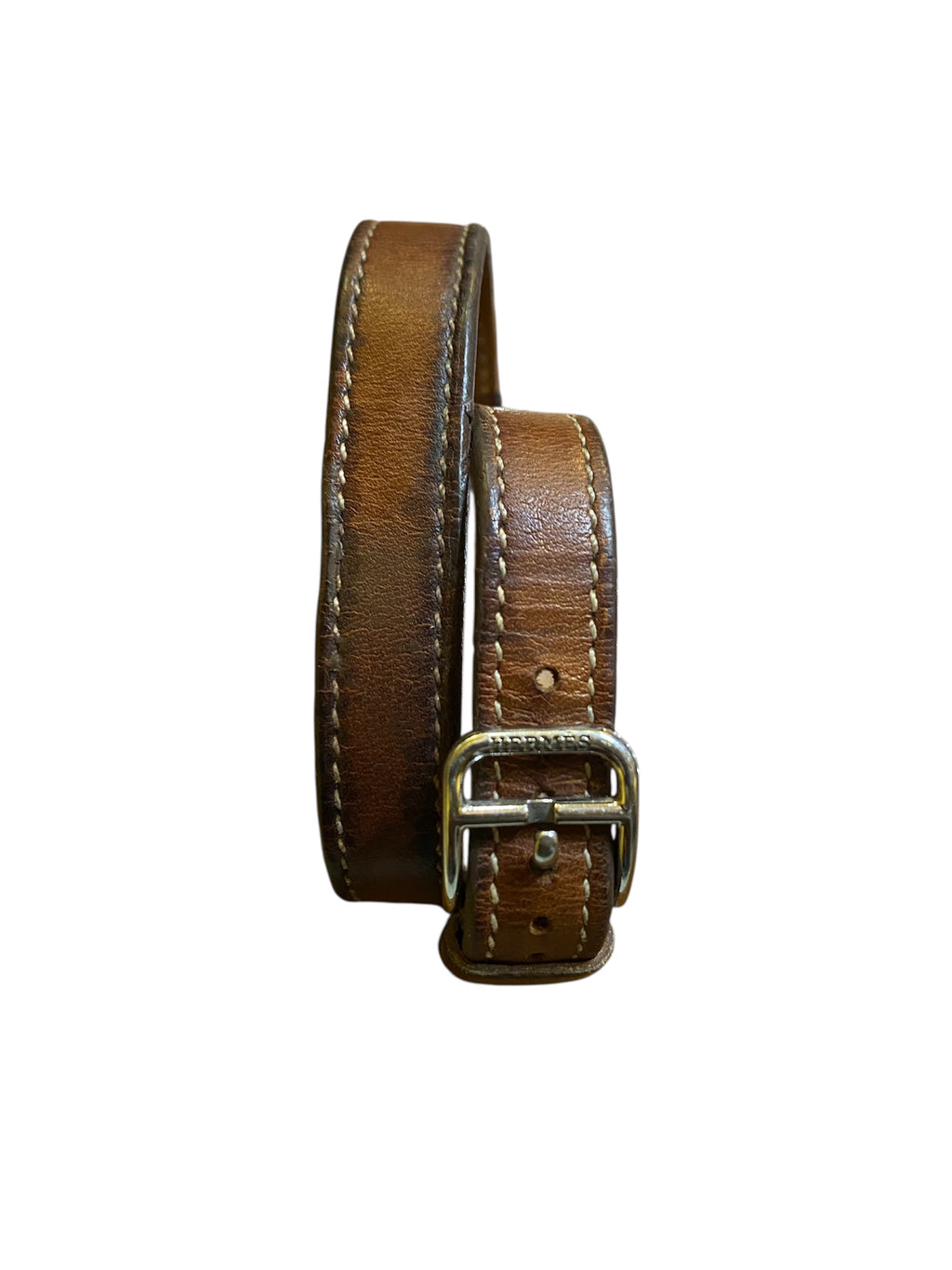Hermes watch with brown leather straps
